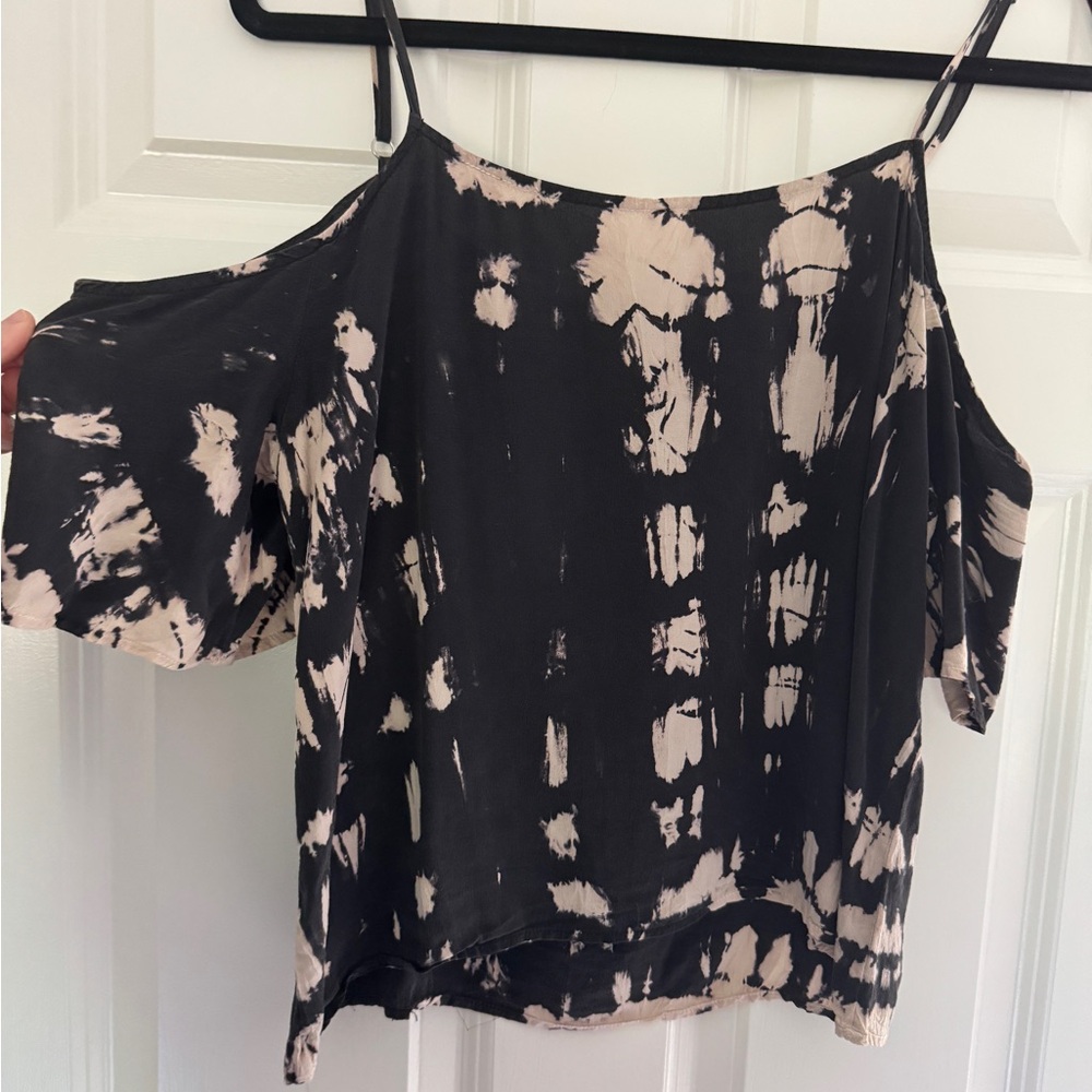 Gypsy 05 Black and Cream Tie-Dye Blouse